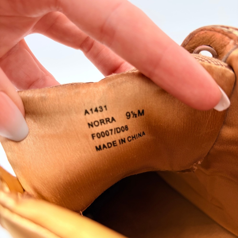 Coach Norra High Top Sneaker 9.5M Y2K Gold CC Signature Monogram Metallic Logo - Picture 7 of 9